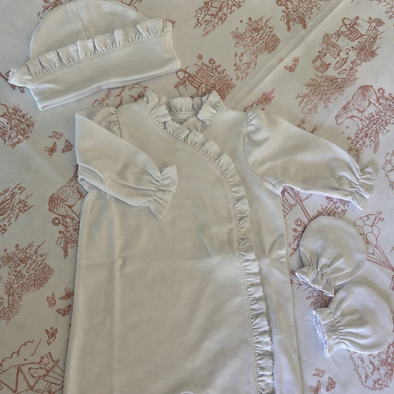 Pijama ruffles algodón PIMA